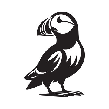 recommend clip art: Puffin silhouette vector illustration