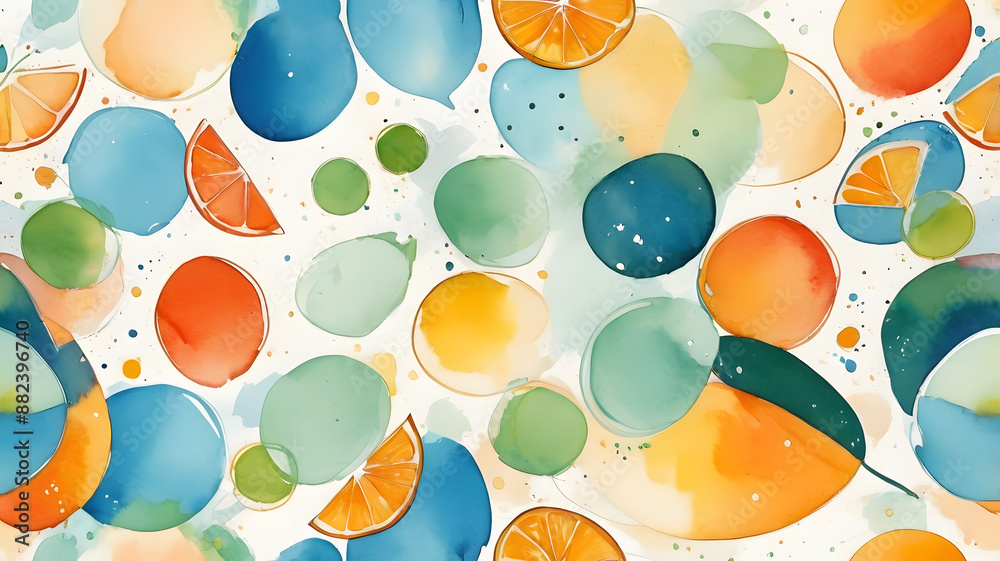 Sticker seamless pattern with balloons, ai generated