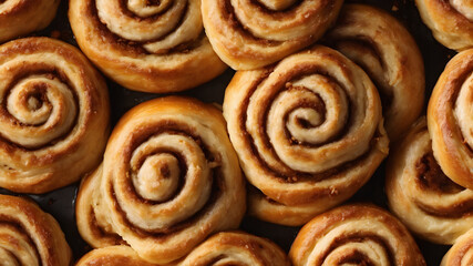 A freshly baked cinnamon buns. Generative AI