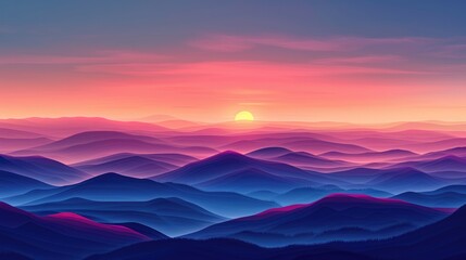 Obraz premium Sunset Over Mountain Range