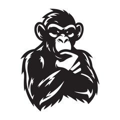 monkey silhouette vector