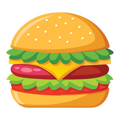 Burger vector isolated illustration on white background