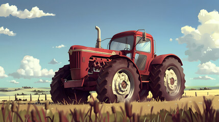 Obraz premium tractor in field