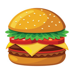 Burger vector isolated illustration on white background