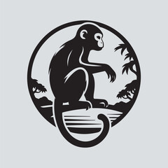 monkey silhouette vector