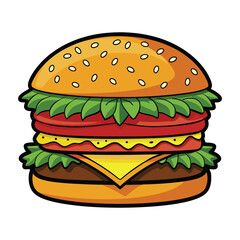 Burger vector isolated illustration on white background