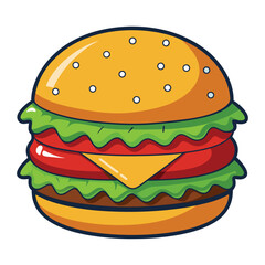 Burger vector isolated illustration on white background