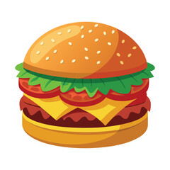 Burger vector isolated illustration on white background