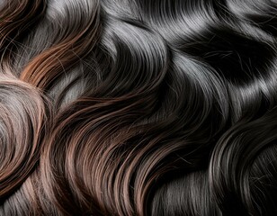 Naklejka premium Black hair with curves and waves texture 