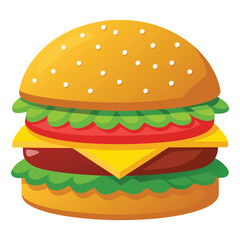 Burger vector isolated illustration on white background