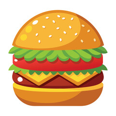 Burger vector isolated illustration on white background
