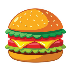 Burger vector isolated illustration on white background