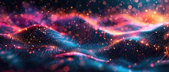 Obraz premium Pink and Blue Wave Abstraction