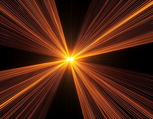 Fototapeta premium orange neon rays zoom motion effect on plain black background 