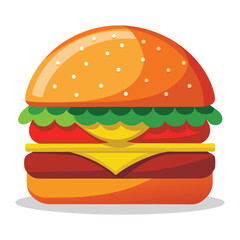 Burger vector isolated illustration on white background