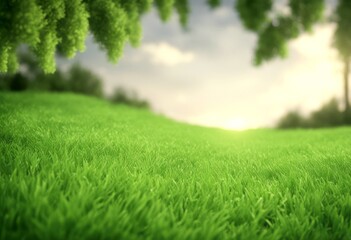 Obraz premium fresh montage greenery landscaped natural cut green advertisement backgrounds landscaping rendering realistic out illustration land ranch grass