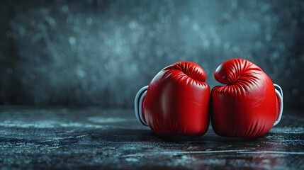 red boxing glove with copy space