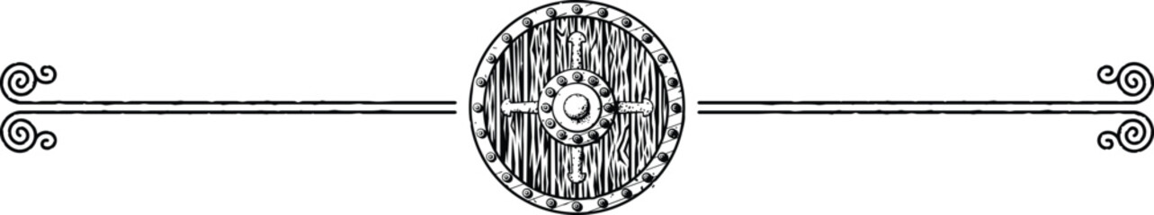 Double Line Celtic Spiral and Round Shield Header Graphic