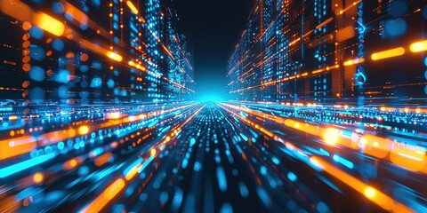 Naklejka premium Abstract Digital Data Flow