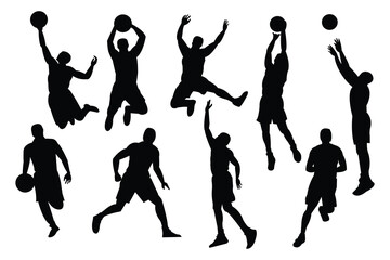 Basketball Players silhouette vector illustration