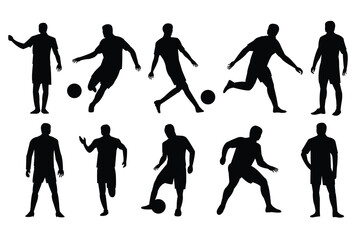 soccer player silhouette vector illustration
