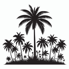 palm tree silhouette vector