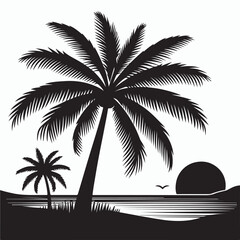 palm tree silhouette vector