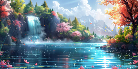 緑のある水彩風のテクスチャ背景