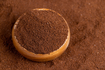 natural ground and roasted coffee for making a drink