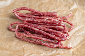dried dehydrated meat with pork fat