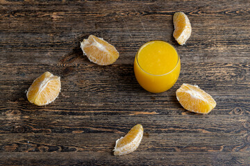 delicious peeled orange and juice