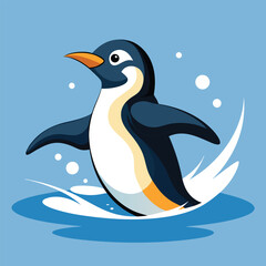 Emperor Penguin swims vector