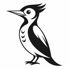 Woodpecker vector silhouette white background