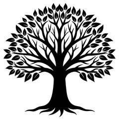 deciduous tree vector silhouette 