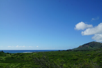 Obraz premium Hawaii Blue Ocean Green Landscape