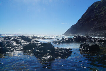 Hawaii Blue Ocean Lava Rocks Sky