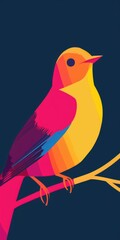 Animated bird on a monochrome background