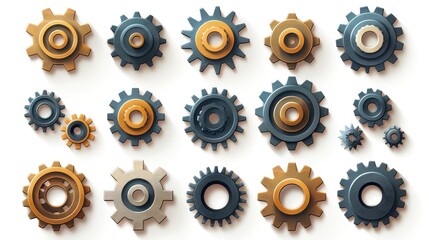 Precision Gear Cogs: Industrial Engineering Icons