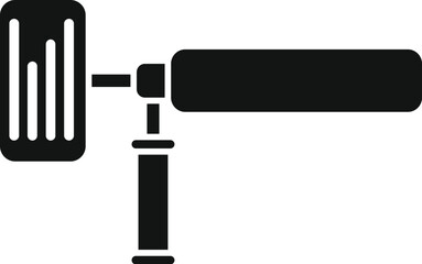 Black glyph icon of a professional electric wall painting roller mounted on a stand, for fast and efficient painting