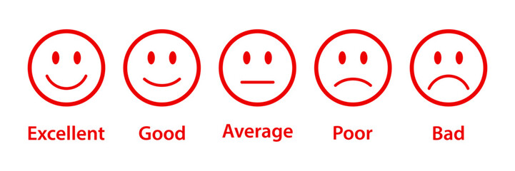 Fototapeta premium Smiley rating icon set