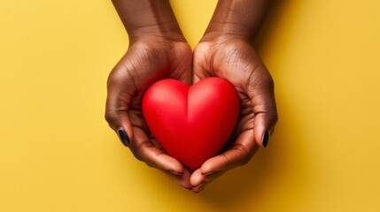 a pair of african hands holding a oversize heart