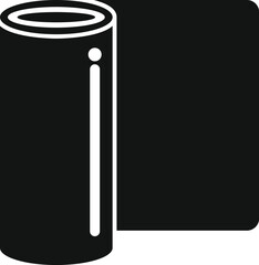 Simple icon of a yoga mat unrolling, ideal for fitness and wellness themes