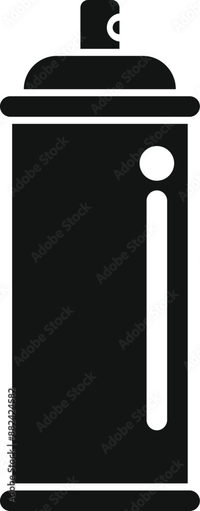 Wall mural Simple black glyph icon of a spray paint can, often used for street art and graffiti