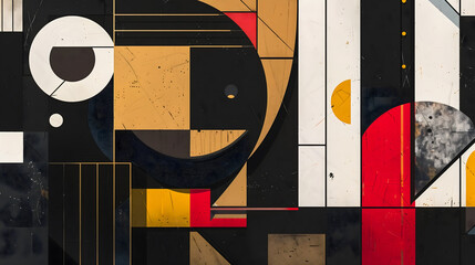 Abstract geometric pattern black white red orange yellow brown color background Colorful  Patterned Concept