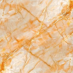 Fototapeta premium Seamless pattern crackled light orange Froly marble with thin golden lines