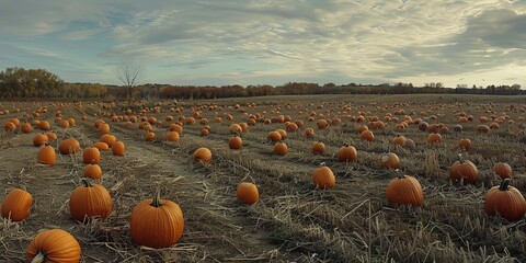 Scenic Pumpkin Harvest Festival in Countryside
