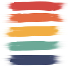 Obraz premium set of brush troke, vintage retro tone color palette, icon clipart