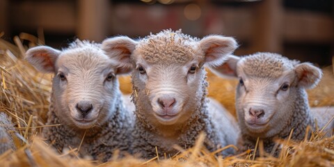 Fototapeta premium Livestock at fair for National Farm Day, August 25th, animal displays, rural ambiance, farm decorations