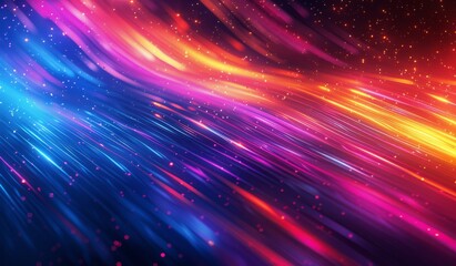 Obraz premium Abstract Colorful Light Streaks Converging In A Black Night Sky