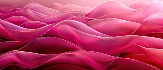 Obraz premium Pink Flowing Waves Abstract Background with soft, undulating shapes and a smooth, gradient effect.